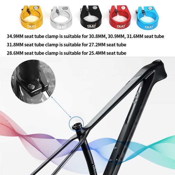 OUO Alüminyum Alaşım MTB Yol Bisiklet Koltuğu Post Kelepçesi 28.6/31.8/34.9mm Bisiklet Seatpost Boru Kelepçesi Bisiklet Koltuk Sökülü Aksesuarlar