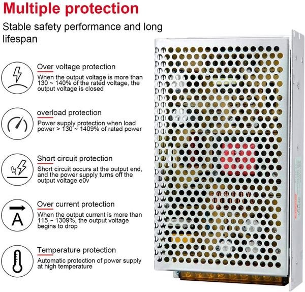 Laborversorgung 12V Beleuchtungstransformatorkonverter 220 V 110 V AC DC 12V Volt 1A 2A 3A 5A 6A 8A 10A 12A 15A 20A 25A 30A 33A 50A