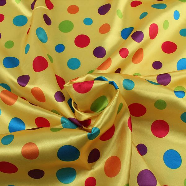 Dots Stripes Cetin Fabric Clown Costume Stage Rousing Fazendo 148 cm por medidor