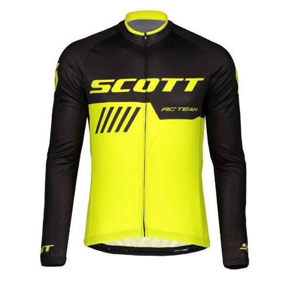 Spring Autum Scott Pro Team Bike Men's Cycling Sleeves Longo Jersey Road Racing Camisetas andando de bicicleta Tops Breathable Outdoor 311J