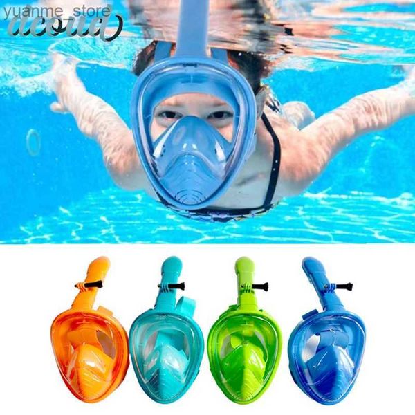 Dalış Maskeleri Sualtı Tüpü Anti Sis Tam Yüz Dalış Maskesi Şnorkel Solunum Maskeleri Çocuklar için Güvenli Su Geçirmez Yüzme Ekipmanı Y240410
