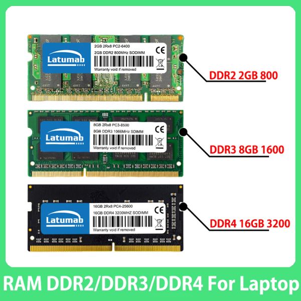 Rams Memoria DDR4 DDR3 DDR3L DDR2 2GB 4GB 8GB 16GB 667 800 1333 1600 1866 2133 2400 2666 3200 МГц