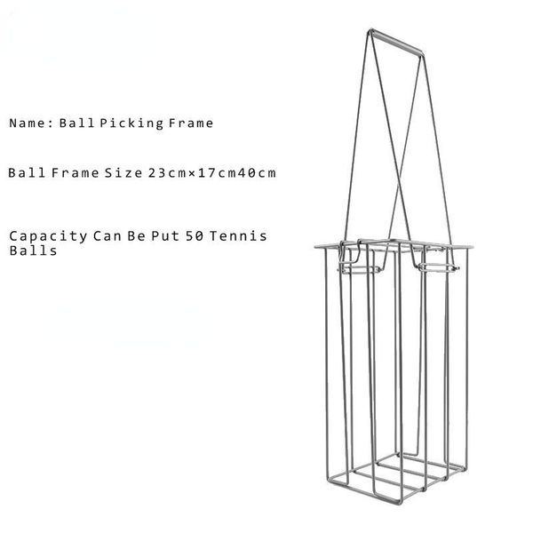 Tragbarer Tennisball -Picking -Rahmen Metall Tenis Ball Picker Korb Kapazität 50 PCs Tennisbällchen aufnehmen Hopper -Ständer mit Korb