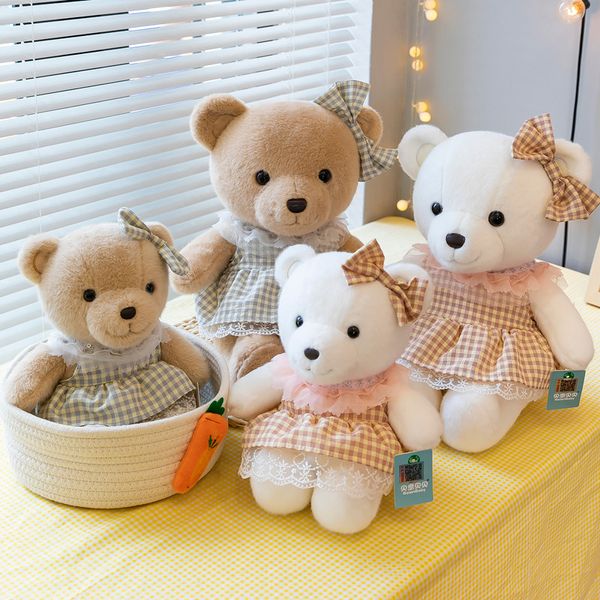 2024 Nova saia de boneca de urso Bear Bear Plush Toy Toy Doll Girl Heart Festival Gift Wholesale