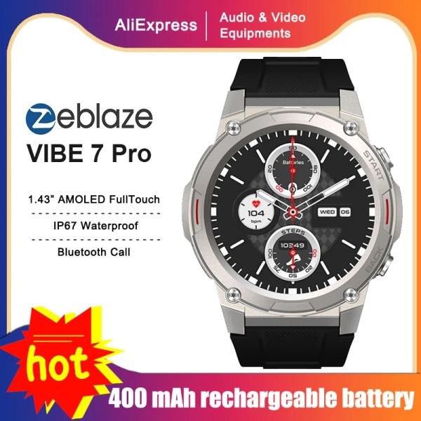 Orologi Zeblaze Vibe 7 Pro Smart Bracciale IP67 Impianto di fitness impermeabile Bt Chiama ossigeno nel sangue/Frequenza cardiaca/Orologi per monitoraggio della pressione sanguigna