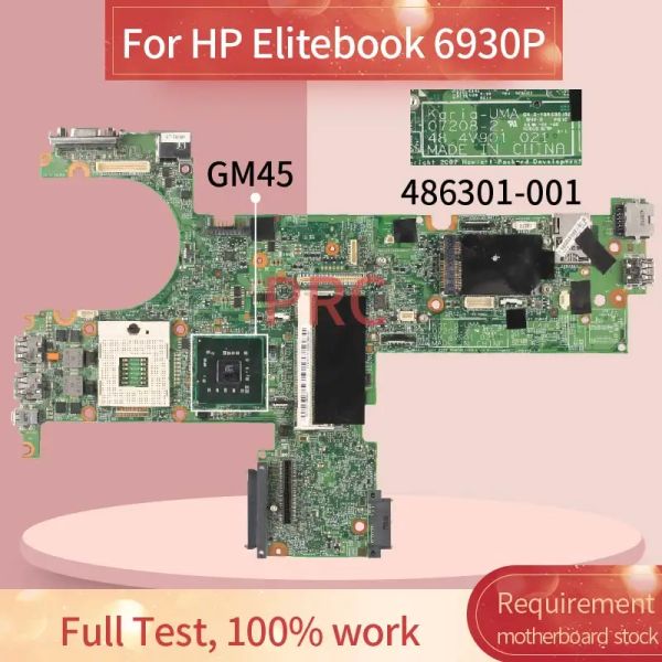 Motherboard 486301001 486301501 für HP Elitebook 6930p Laptop Motherboard 072082 GM45 DDR2 Notebook Mainboard