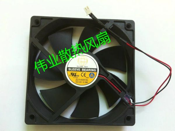 Almofadas para fã do Globe 12025 S1202512L DC12V 0,18A 120 * 120 * 25mm Twowire Coooling Fan