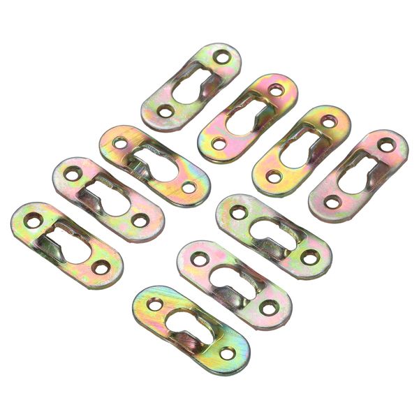 10-50pcs Picture colorido de armação de zinco com armação colorida com fósforos de foto pendurados com parafusos Metal Keyhole espelho suportes de suporte 37x15mm