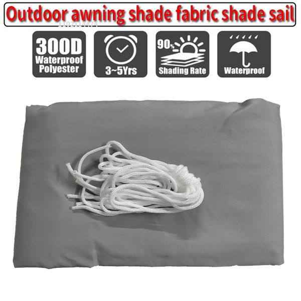 Cinza 300d Sombra à prova d'água Sail Anti-UV Ultralight Achning Garden Garden Twning Shade Sail Twning2022