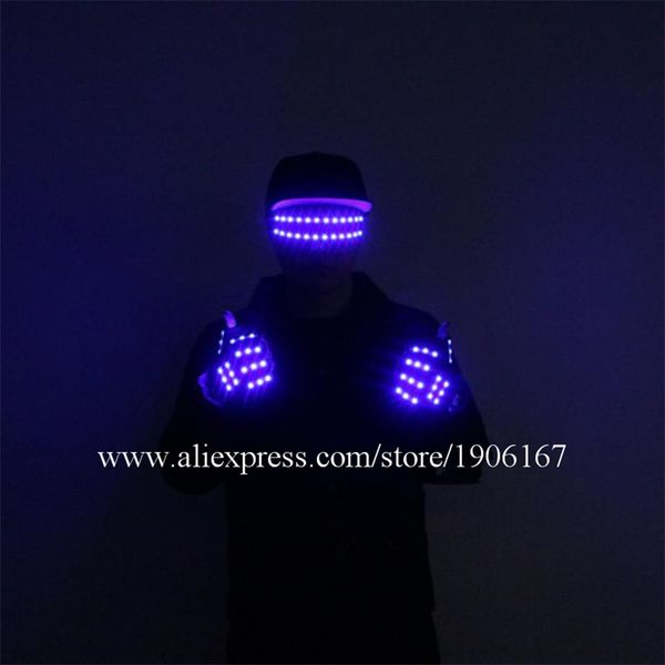LED Luminous Party Gläses Event liefert beleuchtete Clubprops Stufe Danzkostüme Halloween Lighting LED -Sänger Handschuhe