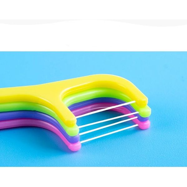 52 pezzi/scatola a filo filo filo filo fiocnamante per bambini in plastica per bambini pacchetto familiare dettagli a filo interdentale per la pulizia dei denti per bambini