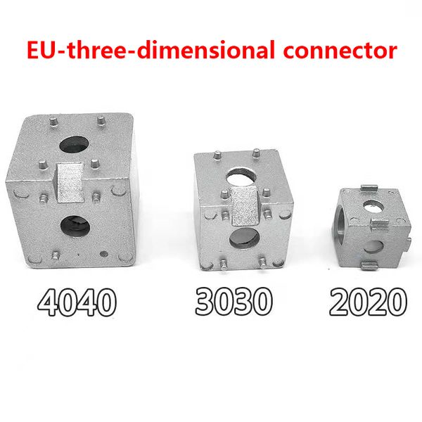 8pcs I raccordi del profilo standard europeo connettore a tre vie 3030/4040 Assemblaggio destro dell'angolo destro del profilo destro