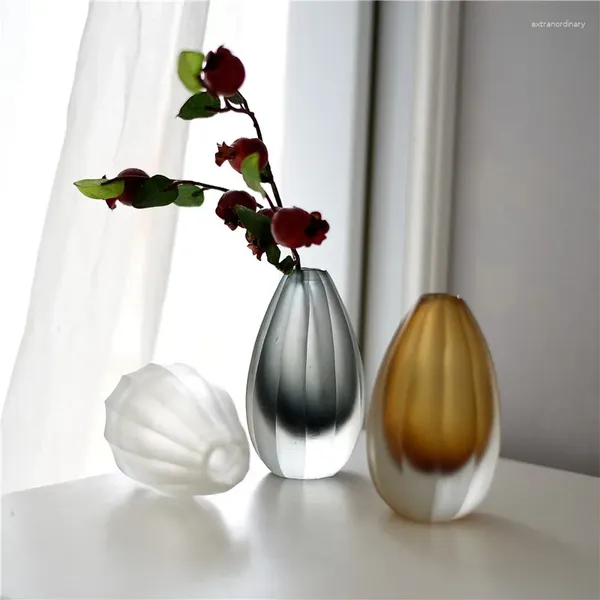 Vasen Luxus Wassertropfen Vase Wohnzimmer getrocknete Blumen Nordisch mattes Glas transparent Home Dekoration Zubehör Blume