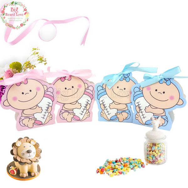 48pcs/set baby e boy carta regalo scatola da regalo per bambini cassa caramella bottiglia per bambini decorazioni per feste di compleanno per bambini