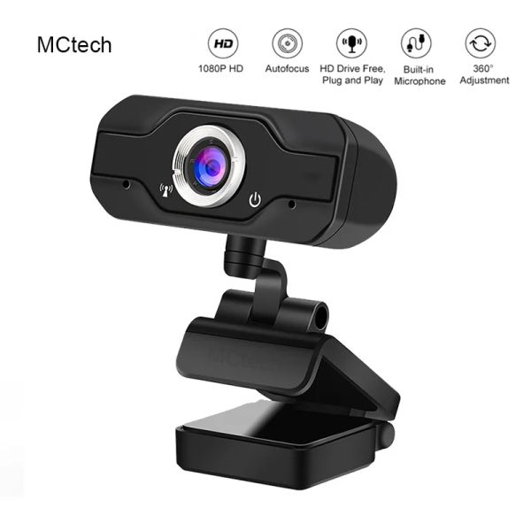 Webcams full hd 1080p webcam computer web fotocamera Web con telecamere rotabili in microfono per la conferenza di videochiamata in diretta