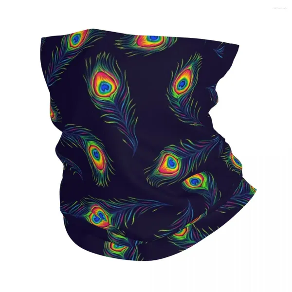 Sciarpe piuma motivi bandana coperchio collo stampato stampato pavone balaclavas avvolgono sciarpa multifunzionale cestino pesca per uomini donne lavabili