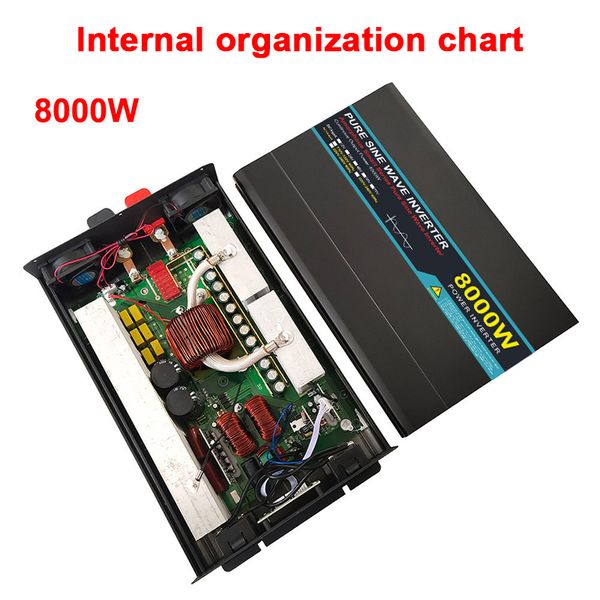 Power Wechselrichter 8000W 12000W 12V 24 V 48 V bis AC 220V Pure Sinus -Wellen -Solar -Leistungs -Wechselrichtertransformator -Spannungsfrequenzwandler