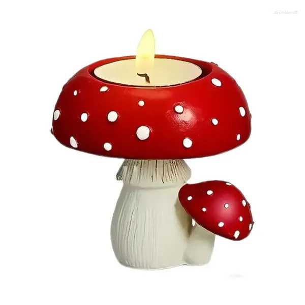 Portacandele per le luci del tè supporto per funghi di vetro a forma di funghi ornamenti desktop leggeri profumati