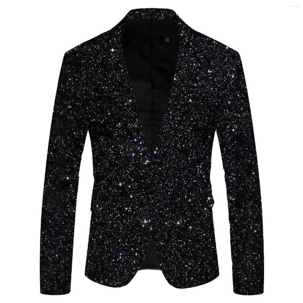 Abiti da uomo paillettes abiti da uomo girare girare maniche lunghe slim fit eleganti vestiti di vestiti in stile occidentale club club club complessivo