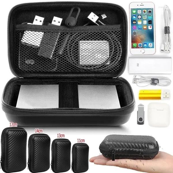 Stume di stoccaggio Mini Bluetooth Bluetooth Data Cavo Borsa Eva Waterproof Organizzazione Container Contenitore Fashion Black Pack Case