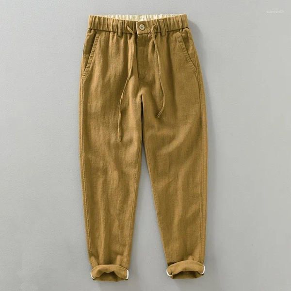 Pantaloni maschi primavera estate in cotone in cotone elastico in vita sottile pantaloni hip -hp hp hop pantaloni lunghezza caviglia tute sciolte