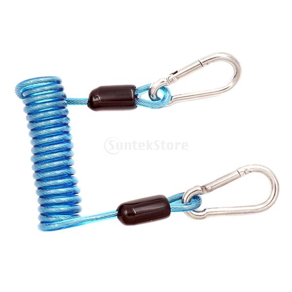 Scuba Diving Dive 10см спиральная пружинная пружинная катушка зажигание зажигание Lanyard Безопасность аварийная передача 4 цвета быстрое выпуск пряжка быстрого выпуска