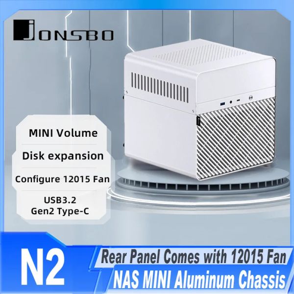 Towers Jonsbo n2 All Aluminum сплав Mini ITX Case для ПК шкафа NAS CACE CHAONT с 5 позициями установки жесткого диска HDD