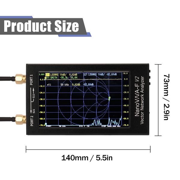 Nanovna-F V2 4,3 polegadas IPS IPS LCD VECTOR VECTOR Analyzer S-A-A-A-A-A-A-A-2 Analisador de Antena curta HF VHF UHF