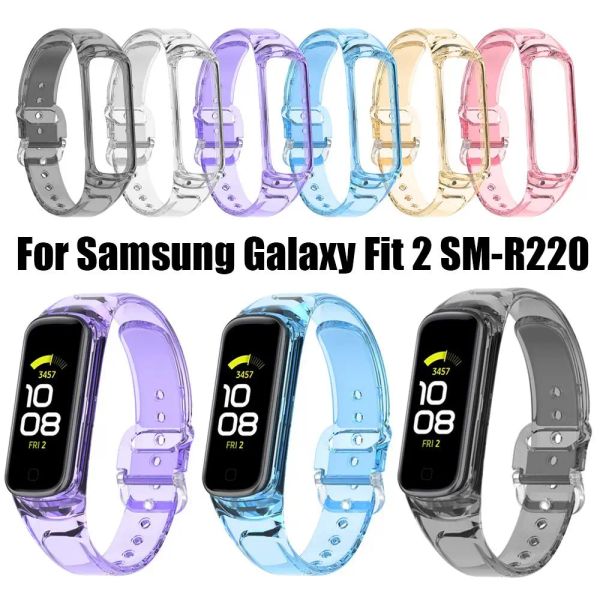 Cinghia di orologio sportivo per la banda di guardia che cambia la luce per Samsung Galaxy Fit 2 SM-R220 Sostituzione di sostituzione silicone