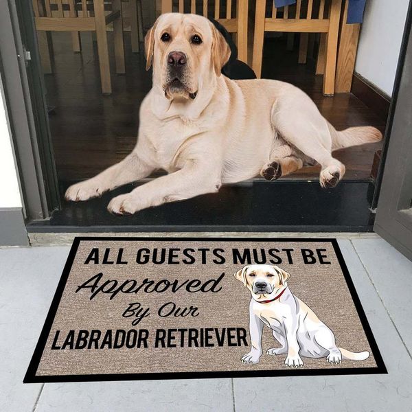 CLOOCL Tutti gli ospiti devono essere approvati dal nostro Labrador Retriever Assorbitore Assorbimento non slip per cognome per cognello tappeto tappeto drop shipping