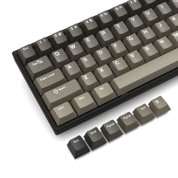 Acessórios 132 Chaves PBT Keycaps Cherry Perfil Gradient Grey Tiro duplo para o teclado mecânico do jogador para GK61 Anne Pro 2 Gateron Switches