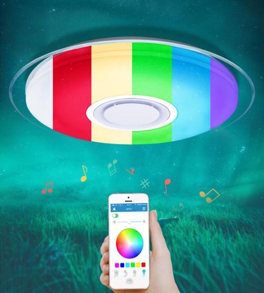 Luzes de teto LED modernas RGB Dimmable 25W 36W 52W App Control remoto Bluetooth Music Music Light Romer Bedroom Smart Teto Lamp7337122