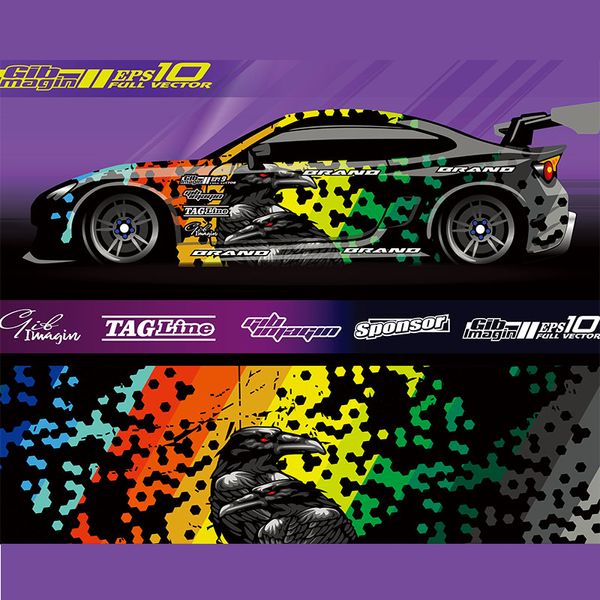 Cool Sports Abstract Racing Wrap Design e sfondo sportivo per uso quotidiano per auto in vinile per auto in vinile