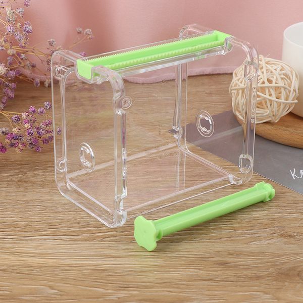 Transparenter Klebebandspender Cutter Cutter Desk Washi Tape Halter Aufbewahrungsbox Organizer Office School Schnittversorgung