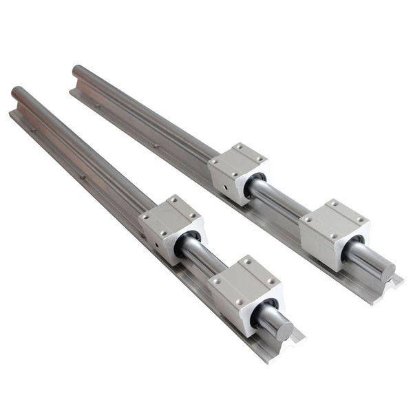 2PCS SBR16 Linear Rail Guide 200 300 400 500 600 1000 1200 1500 mm Vollrutschenunterstützung +4pcs SBR16UU Linearer Lagerblock für CNC