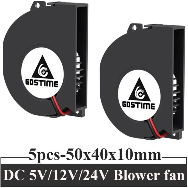 Raffreddamento 2pcs gdstime 50x40x10mm 5410 ventola ventilatore 5cm 5v 12v 5410 manica a bordo a doppia sfera di raffreddamento radiale radiale ventola del ventilatore cofricio