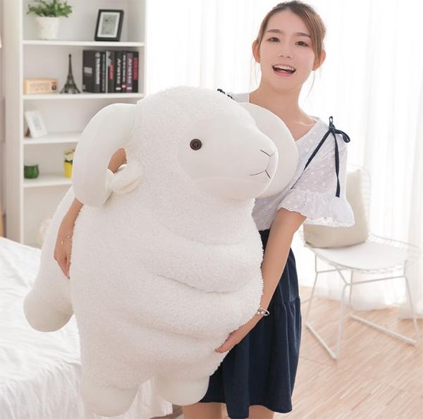 Dorimytrader Giant Giant Cute White Sheep Plush giocattolo kawaii cuscino per bambole di capra per il regalo per bambini Deco Teacing Prop 60 cm Dy50555536789