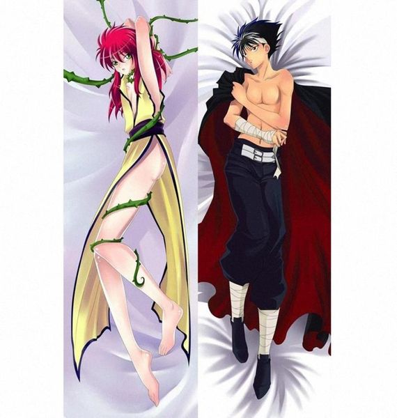 Nuovi personaggi giapponesi Anime Yuyu Hakusho Hiei BL MASCHIO THINO OTAKU Dakimakura Gifts Lettiera abbraccio Cestina del corpo abbraccio Custodia da 150x50 cm HU3393179