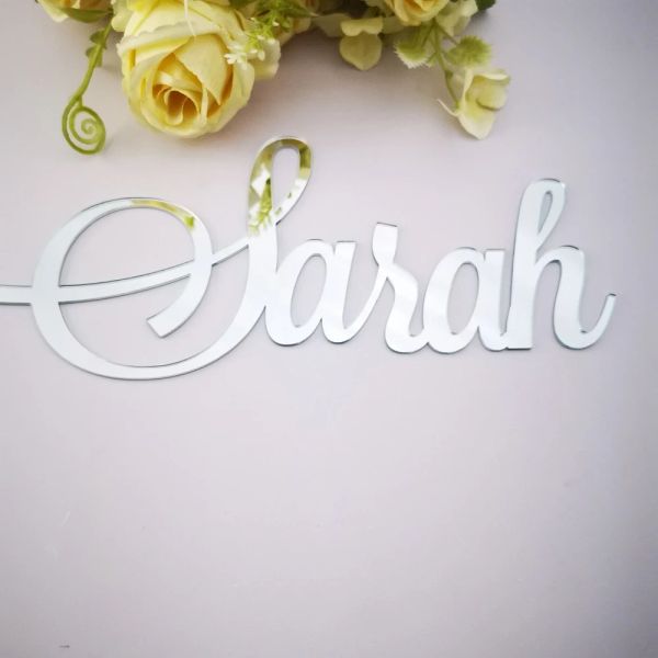 Specchio per baby shower personalizzato Signs Nome oro, Nome personalizzato Colore Acrilico Lettere, nomi d'argento da parete Decor