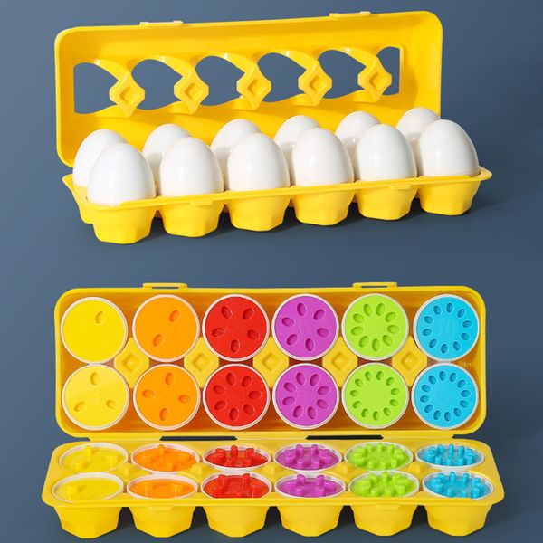 Montessori Learning Educational Math Toy Baby Development Toy Shape Shape Match Pozzles Eggs Game Toys Sensory for Children 3 4 5 Year