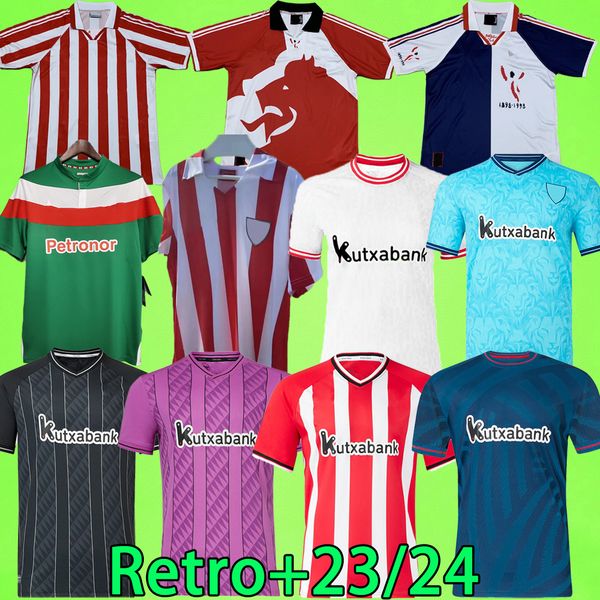 23/24 Jerseys de futebol Athletic Bilbao 1984 Retro 95 96 97 98 Berenguer 2023 2024 Muniain Williams Football Circt Raul Garcia Villalibre Sancet GK Unai Simon goleiro