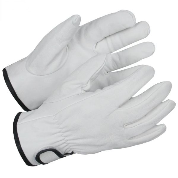 Вождение спортивных мужчин Механик безопасности Работайте перчатка овчина желтая белая кожа промышленные перчатки оптом 527my