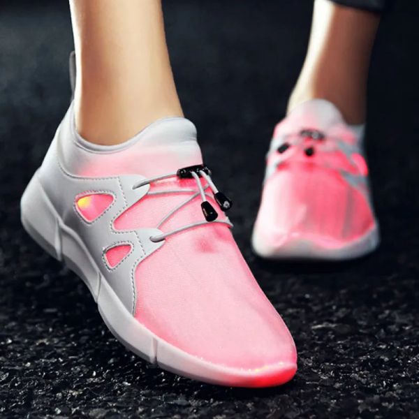 Sneaker Scarpe in fibra ottica in fibra di unclejerry per bambini e scarpe a led con scarpe da illuminazione ricaricabili per bambini sneaker leggero