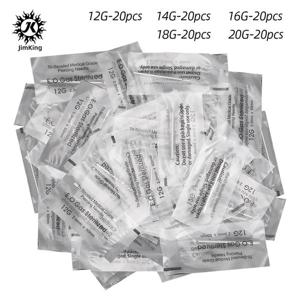 Jimking 100pcs agulhas de piercings aço cirúrgico A agulhas de perfuração de piercing de corpora