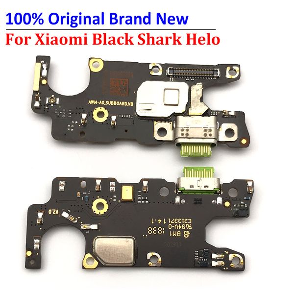 100% original para Xiaomi Mi Black Shark Helo USB Porta de carregamento microfone Docante Placa do conector Flex Repair peças de reparo