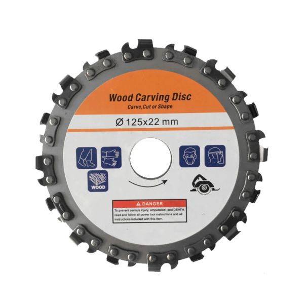 125mm 16 Diş Taşlama Ahşap İşleme Disk Boşaltma Makinesi Zincirleri Disk Ahşap Oyma Diski 5 inç Açılı Öğütücü