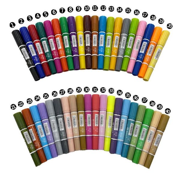 40 Color Marker oleoso de cabeça dupla para pintar desenho de desenho de graffiti marcadores de arte para artigos de artigos de artes artigos de artigos