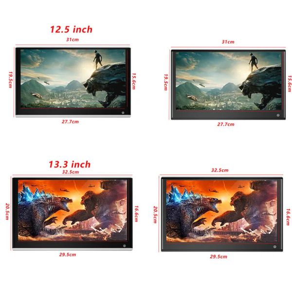 Android 11 poggiatesta monitoraggio da 13 pollici per veicolo per veicolo IPS con HDMI Out WiFi Bluetooth Mirroring Sedile posteriore Video Player Video