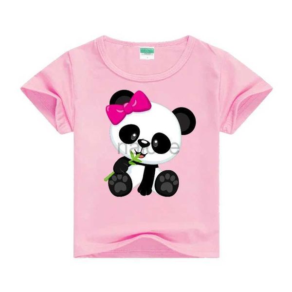 T-Shirts Neue 2019 Kinder T-Shirt Cartoon lustige Panda T-Shirts Sommer Kostüm Baby Jungen Mädchen Kleidung Kinder T-Shirts Kinder tragen 240410