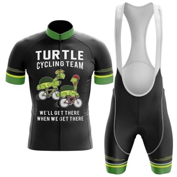 2022 Team Turtle Pro Cycling Trikot 19d Gelbike -Shorts Anzug MTB ROPA CICLISMO MENS SOMMER BICYCLING BAYCLING CULOTTE CLEIT276V